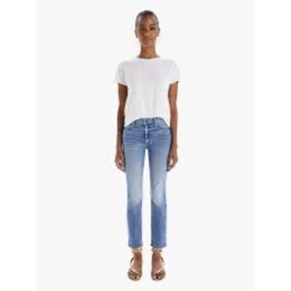Mother The Dazzler Mid-Rise Straight Leg Jeans Other Moods Blue Denim 1304-180